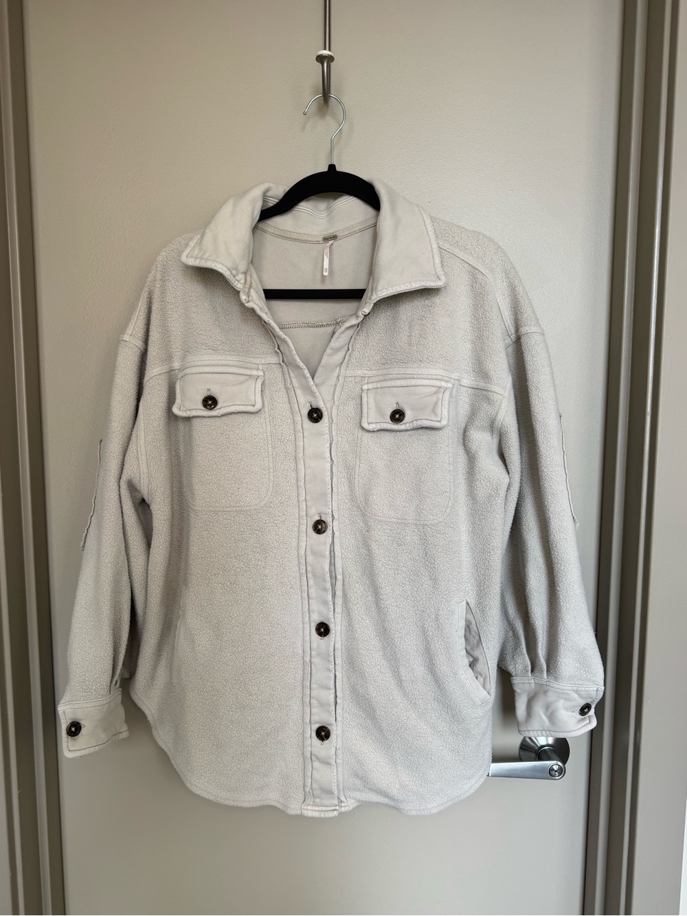 Free People Ruby Shacket Shirt Jacket - Stone